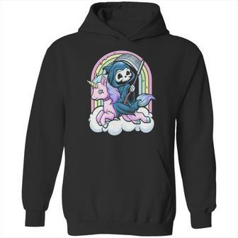 Kawaii Pastel Goth Cute Creepy Unicorn Grim Reaper Hoodie | Favorety UK