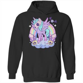 Kawaii Pastel Goth Unicorn Pony - Aesthetic Gothic Skeleton Hoodie | Favorety AU