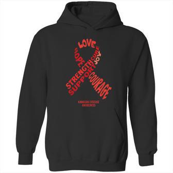 Kawasaki Disease Awareness Ribbon With Words Graphic Design Printed Casual Daily Basic Hoodie | Favorety