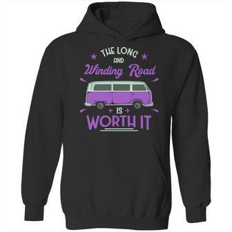 The Long And Winding Road Is Worth It Funny Purpil Van Camping Hoodie | Favorety CA