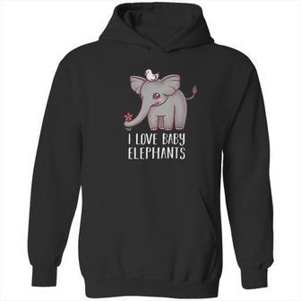 I Love Baby Elephants Funny Cute Chibi Elephant Gift Hoodie | Favorety UK