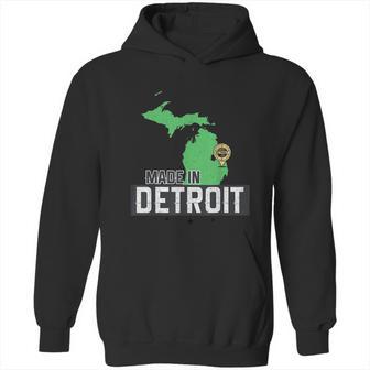 Made In Detroit Michigan State Map Motor City Area Graphic Design Printed Casual Daily Basic Hoodie | Favorety DE