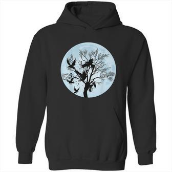 Moonlight Night Black Crow Forest Animal Bird Raven Hoodie | Favorety