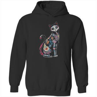 Mosaic Skull Day Of The Dead Cat Art Gift Hoodie | Favorety