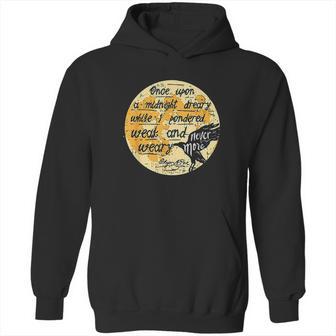 Once Upon A Midnight Edgar Allan Poe Raven Quote Nevermore Hoodie | Favorety UK