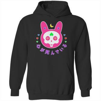 Pastel Goth Kawaii Bunny Skull Japanese Witchy Aesthetic Hoodie | Favorety