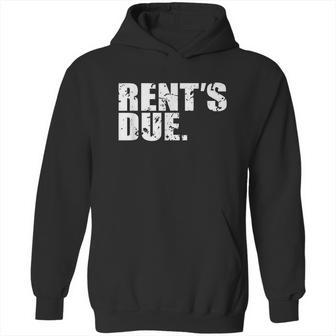 Rents Due Work Hard Bodybuilder Weightlifting Distressed Graphic Design Printed Casual Daily Basic Hoodie | Favorety AU