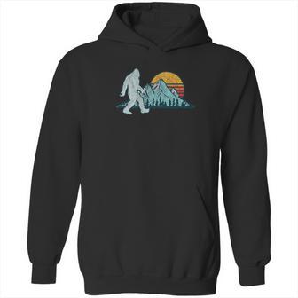 Retro Bigfoot Silhouette Sun Abominable Snowman T Hoodie | Favorety