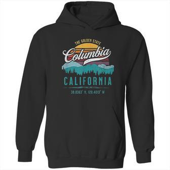 Retro Columbia California Mountains Sun Grunge Art Souvenir Hoodie | Favorety DE