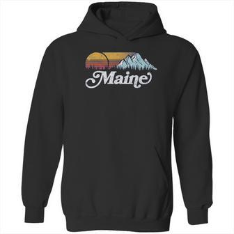 Retro Vibe Maine Vintage Mountains And Sun Hoodie | Favorety CA