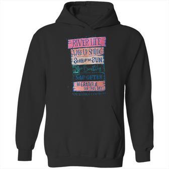 River Life Sign Smiling Sky Blue Hoodie | Favorety