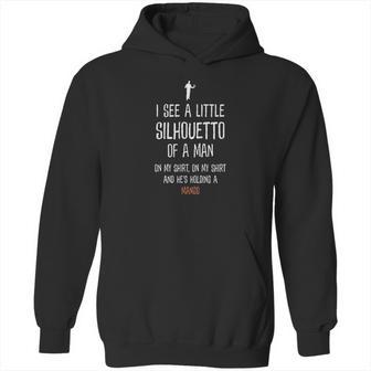 Silhouetto Of A Man Mango Funny Song Lyric Silhouette Design Hoodie | Favorety UK