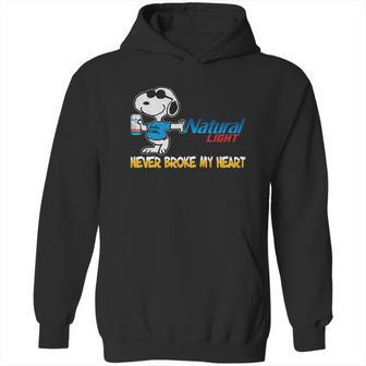 Snoopy Natural Light Never Broke My Heart Hoodie | Favorety UK