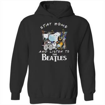 Snoopy And Woodstock Stay Home And Listen To The Beatles Shirt Hoodie | Favorety AU