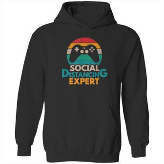 Social Distancing Expert Gaming Vintage Video Gamer Gift Hoodie | Favorety