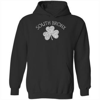 South Bronx Ny Irish Shamrock Distressed White Print Hoodie | Favorety UK