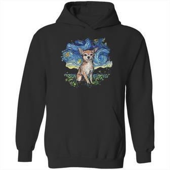 Tan Chihuahua Starry Night Impressionist Dog Art Hoodie | Favorety UK