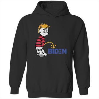 Trump 2021 Peeing Pissing Pee On Biden Anti Biden Hoodie | Favorety CA