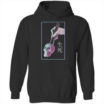 Vaporwave Aesthetic Chopsticks & Skull Pastel Goth Halloween Hoodie | Favorety AU