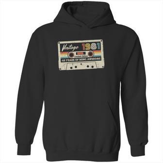 Vintage 1981 Retro Cassette 40Th Birthday Hoodie | Favorety UK