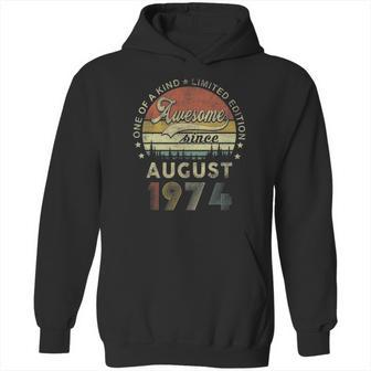 Vintage August 1974 Retro 47 Years Old 47Th Birthday Idea Hoodie | Favorety DE