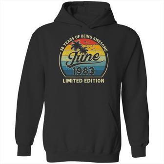 Vintage Born In June 1983 Retro 38 Years Old 38Th Birthday Hoodie | Favorety UK