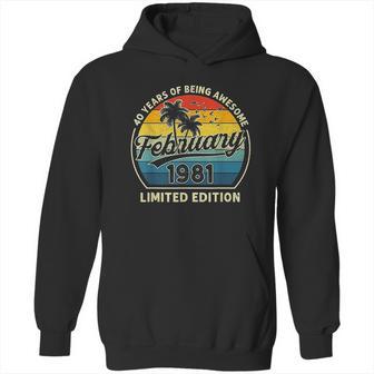 Vintage February 1981 Retro 41 Year Old 41St Birthday Gift Hoodie | Favorety DE