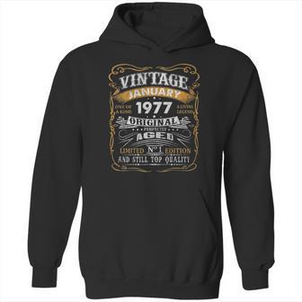 Vintage January 1977 45 Years Old 45Th Birthday Gift Hoodie | Favorety