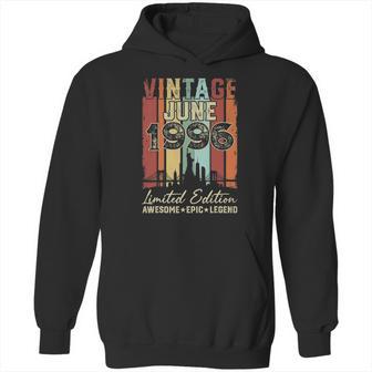 Vintage June 1996 25Th Birthday Decorations 25 Years Old Hoodie | Favorety DE