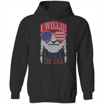 I Willie Love The Usa 4Th Of July Willie Nelson America Usa Independence Day Proud American Hoodie | Favorety CA