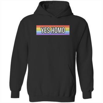 Yes Homo Gift Funny Gay Pride Month Meaningful Gift Graphic Design Printed Casual Daily Basic Hoodie | Favorety
