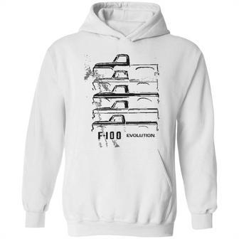 1953 To 1977 Ford F100 Pickup Truck Evolution Classic Outline Design Hoodie | Favorety UK