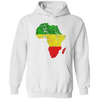 Africa Map Reggae Rasta Print Green Yellow Red Africa Pride Hoodie | Favorety UK