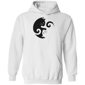 Cats Rule Simple Yin Yang Animal Graphic Hoodie | Favorety AU