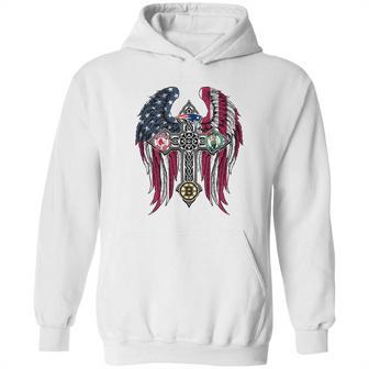 Cross Wings New England Patriots Boston Bruins Red Sox Celtics Shirt Hoodie | Favorety UK