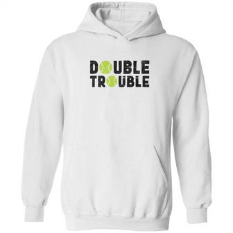 Double Trouble Doubles Players Funny Tennis Hoodie | Favorety UK