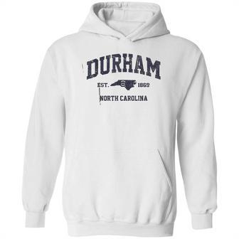 Durham North Carolina Nc Usa Vintage State Athletic Style Hoodie | Favorety