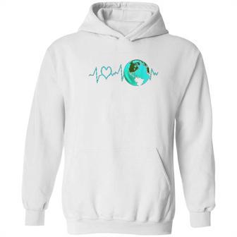 Earth Day Heartbeat Recycling Climate Change Activism Gift Hoodie | Favorety CA