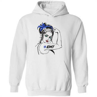 Ems Emergency Emt Rosie The Riveter Hoodie | Favorety CA