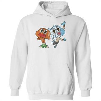 Fifth Sun Girls The Amazing World Of Gumball Darwin And Gumball Grin Hoodie | Favorety