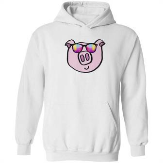 Funny Animal Piggy Face With Sunglasses For Pig Lovers Hoodie | Favorety