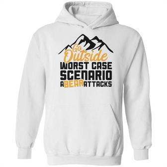 Funny Camping Go Outside Worst Case Bear Attacks Hoodie | Favorety DE