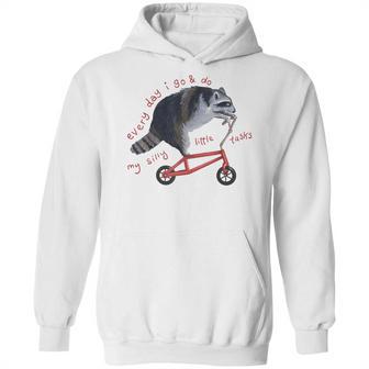 Funny Raccoon On Bike Do Silly Thing Hoodie | Favorety