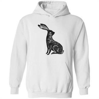 Hare Lino Print Hare Mad March Animal Hoodie | Favorety DE