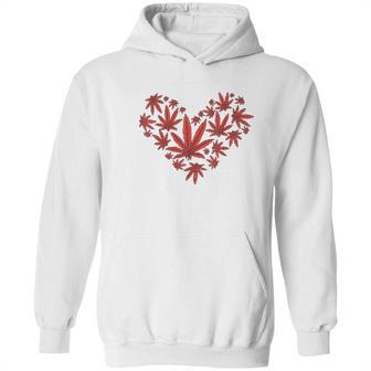 Heart Funny Valentines Day Cannabis 420 Pot Stoner Gift Hoodie | Favorety CA