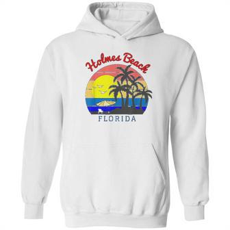 Holmes Beach Florida Vintage Retro Beach Sunset Gift Hoodie | Favorety DE