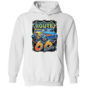 Hot Rod Route 66 Sign American Muscle Classic History Hoodie | Favorety CA