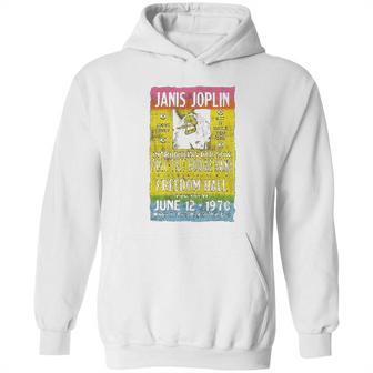 Janis Joplin Freedom Hall Poster Fitted Jersey Hoodie | Favorety