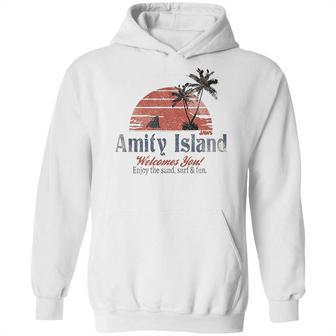 Jaws Amity Island Welcomes You Natural Hoodie | Favorety