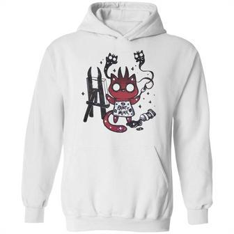 Kawaii Pastel Goth Art Devilish Cute Cat Demon Painting Hoodie | Favorety AU